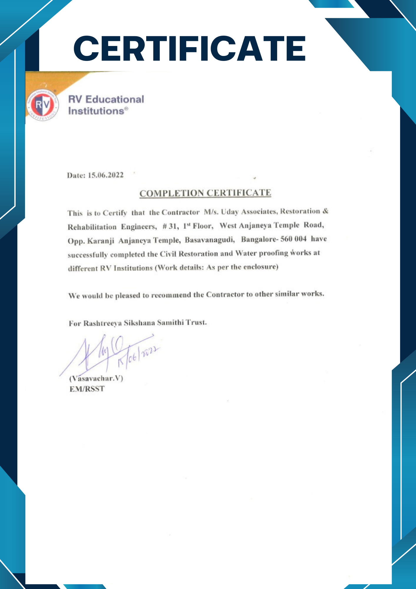 certificate